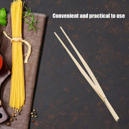 12" Stainless Steel Extra Long Tweezer, Precision Serrated Tips Metal Chef Tweezer Non-slip Kitchen Serving Tong for Food Cooking Baking Grilling Plating BBQ (Gold)