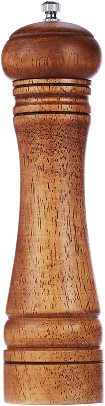 Gulex Wood Pepper Grinder Pepper Mill Adjustable Coarseness 8 Inch Retro