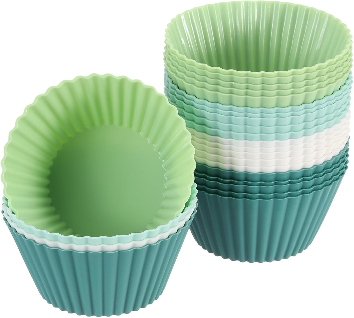 uxcell 18Pcs Silicone Cupcake Liners, Non-Stick Baking Cups, for Cooking Eggs, Baking Muffins and Make a Cake(Pink)