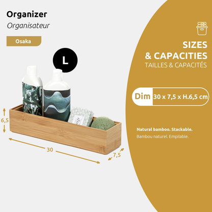 Compactor Osaka Organizer - Nature Collection, Size M | Eco-Friendly Bamboo Storage Solution