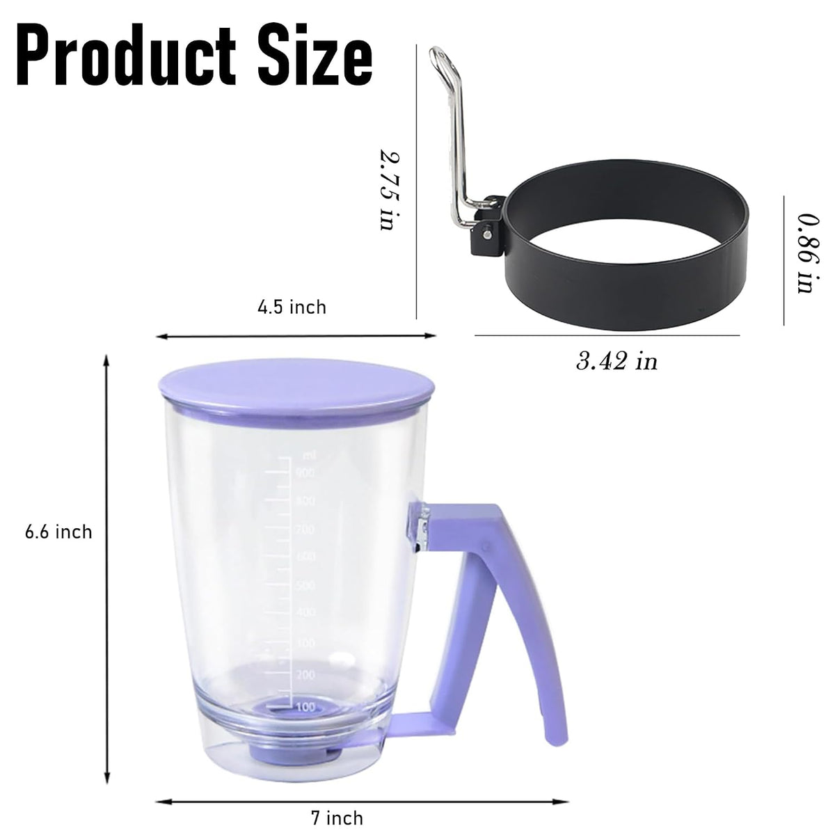 Pancake Batter Dispenser & Egg Rings