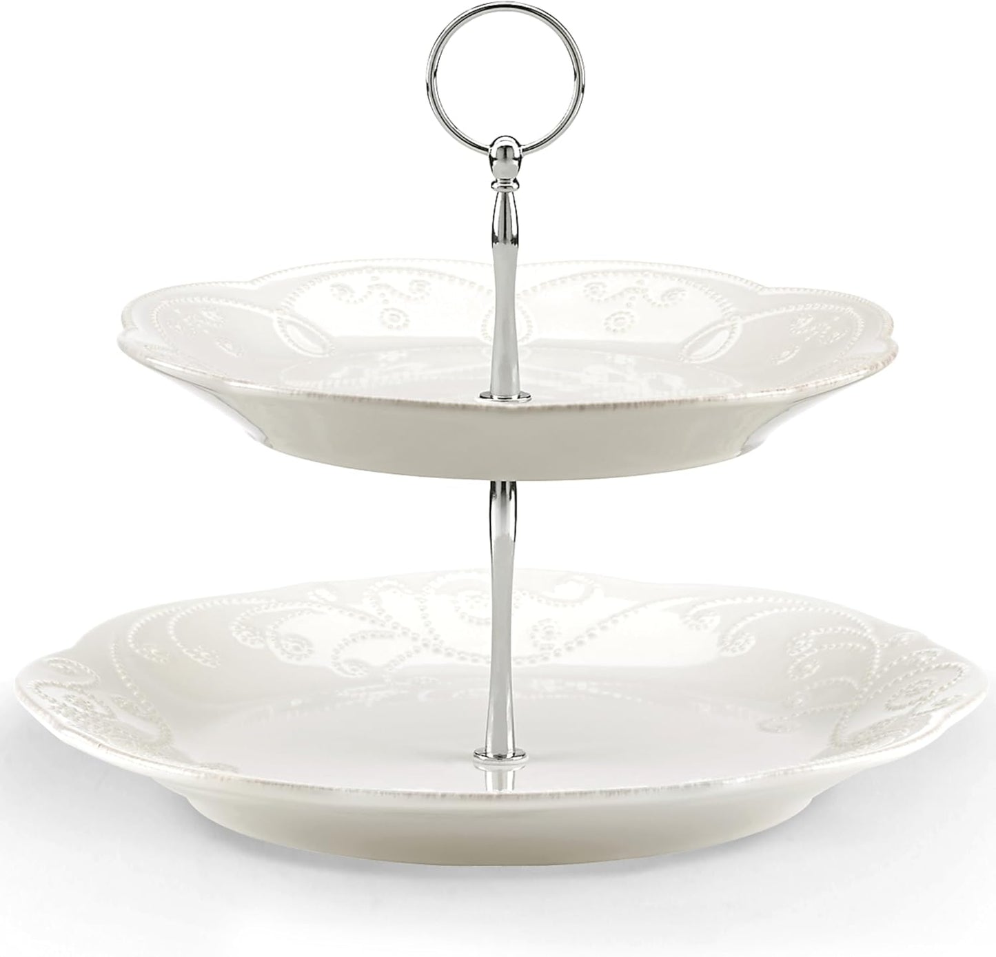 Lenox French Perle Chip and Dip Tray, White -