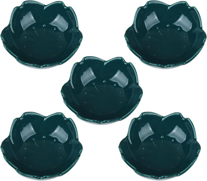 WHJY Light Green Cherry Blossom Dish Set, Cute Pink Ceramic Plates, Sauce/Seasoning Dish, Sushi Dishes, Soy Dipping Bowl, Dessert, Appetizer Plates, Serving Dish for Kitchen Home – Set of 5