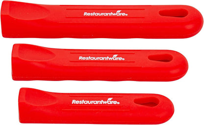 Restaurantware Silicone Pan Handle Cover Set 1-Count Heat-Resistant Removable Pan Handle Grips, Ergonomic Non-Slip Green Handle Protectors for Fry Pans and Sauce Pans