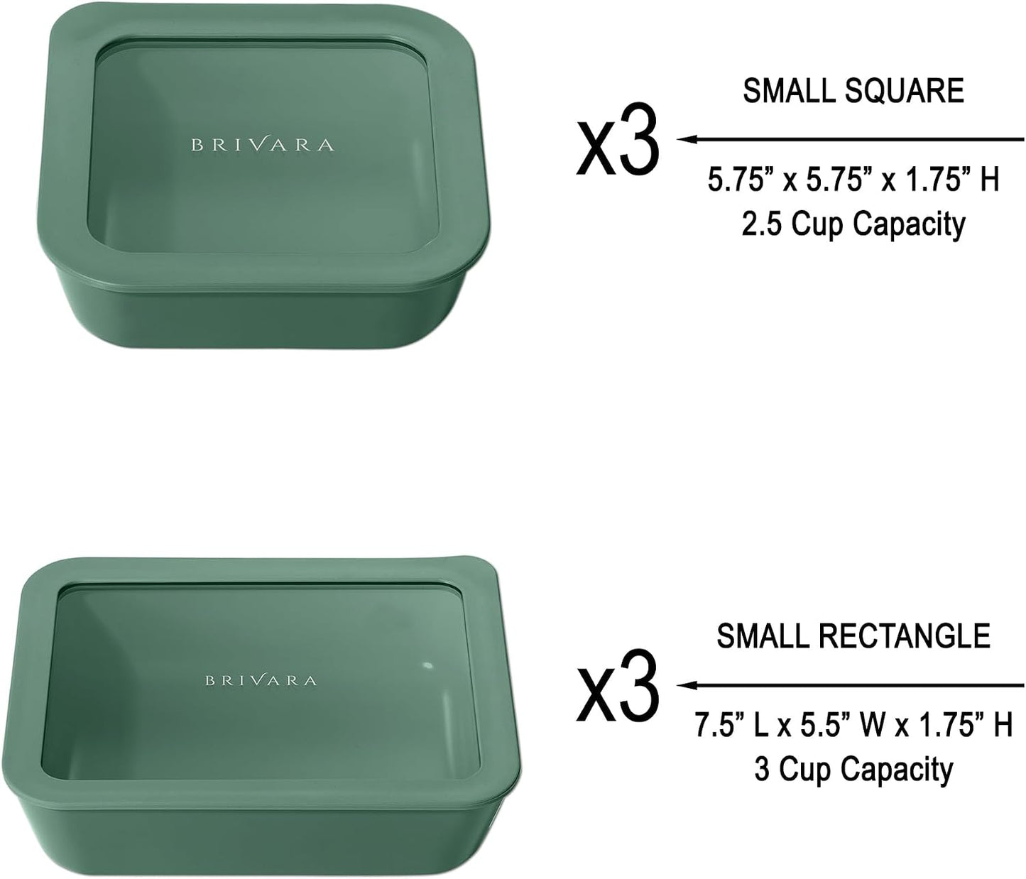 Ceramic Coated Glass Food Storage Container | No PTFE, PFOA, PFAS, and BPA | Reusable Non Toxic Meal Prep Container with Glass Lid | Easy To Store | 3 Cup Rectangle [Onyx]