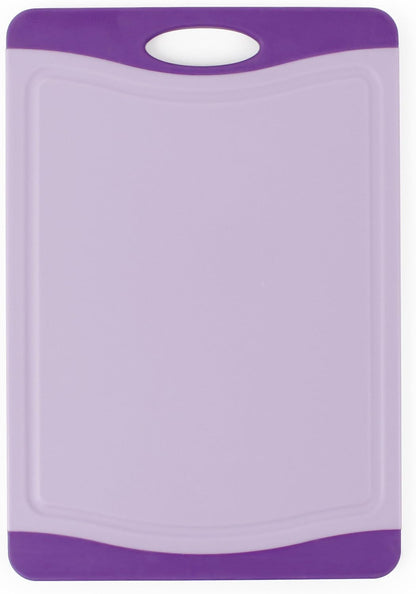 Neoflam 2 Piece Plastic Cutting Board Set, Microban Protection, Stain & Odor Free, Extra Large, BPA Free, Juice Groove, Non Slip, Dishwasher Safe, Easy Grip Handle, White Green