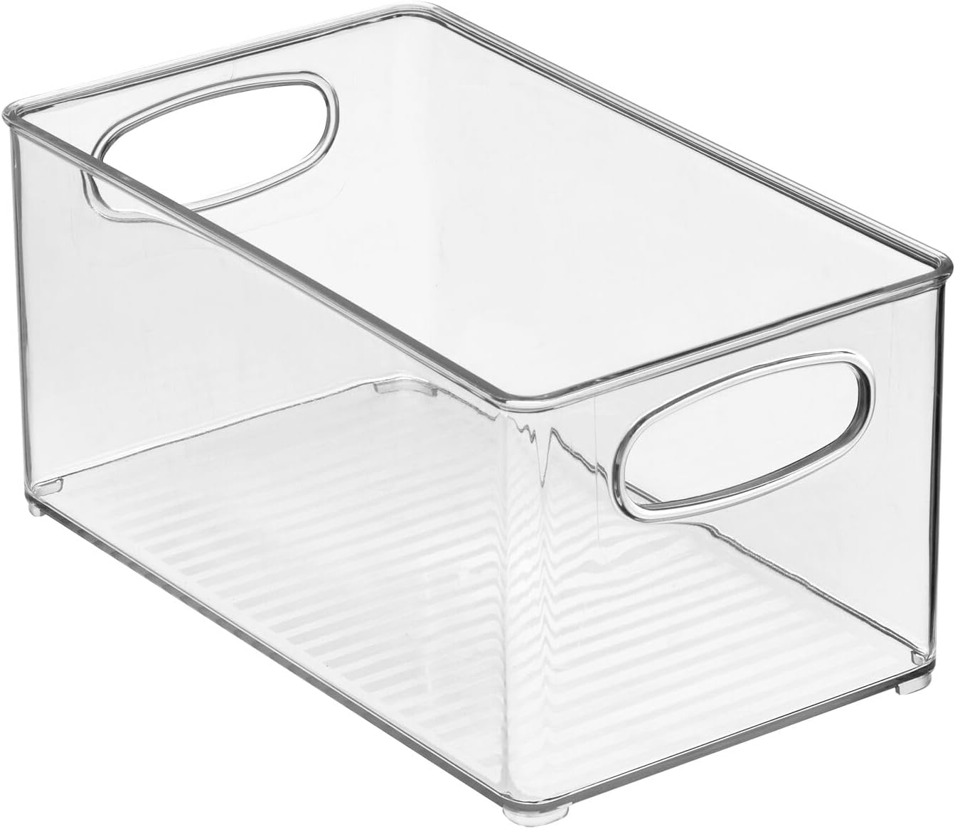mDesign Deep Plastic Storage Organizer Container Bin, Office Organization for Filing Cabinet, Cupboard, Shelves, and Desk - Holds Notepads, Pens, Pencils, Highlighters, and Staplers - 2 Pack - Clear