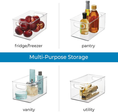 iDesign Stackable Clear Plastic Bin | Kitchen Organizers and Storage, For Fridge and Pantry