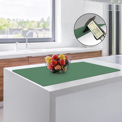 Silicone Mats for Kitchen Counter, 47.3"x23.6"x0.08" Largest Heat Resistant Mat Kitchen Island Waterproof 2MM Thick Countertop Protector Mat Nons-slip Extra Large Counter Mat (Black)