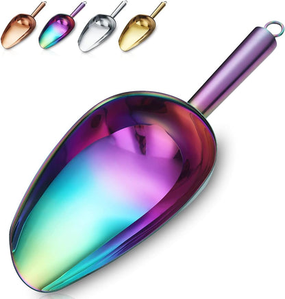 Gold Ice Scoop, Fashion Ice Cream Scoop, Premium Stainless Steel Cookie Scoop, Dog Food Scoop, Sturdy Flour Scoop, Utility Candy Scoop, Dishwasher Safe (8oz/9 Inch)