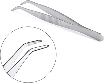 2-Pack 12-Inch BBQ Kitchen Tweezers Tongs, Extra-Long Stainless Steel Cooking Tweezers Dishwasher Safe for Grilling, Baking & Food Prep (12Inch BBQ Tongs)