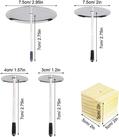 7 Pcs Cake Flower Nail Lifters Set, Stainless Steel Icing Flowers Decorating Tools Kit with 4 Nails, 2 Lifters & 1 Wooden Stand, Baking Supplies for Cupcake Cake Decoration