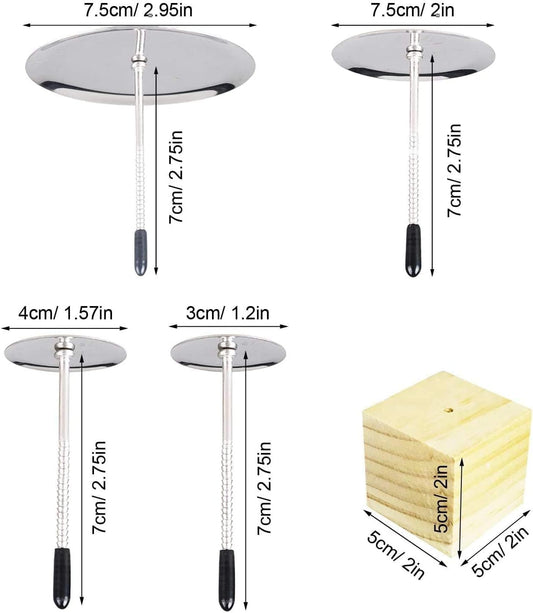 7 Pcs Cake Flower Nail Lifters Set, Stainless Steel Icing Flowers Decorating Tools Kit with 4 Nails, 2 Lifters & 1 Wooden Stand, Baking Supplies for Cupcake Cake Decoration