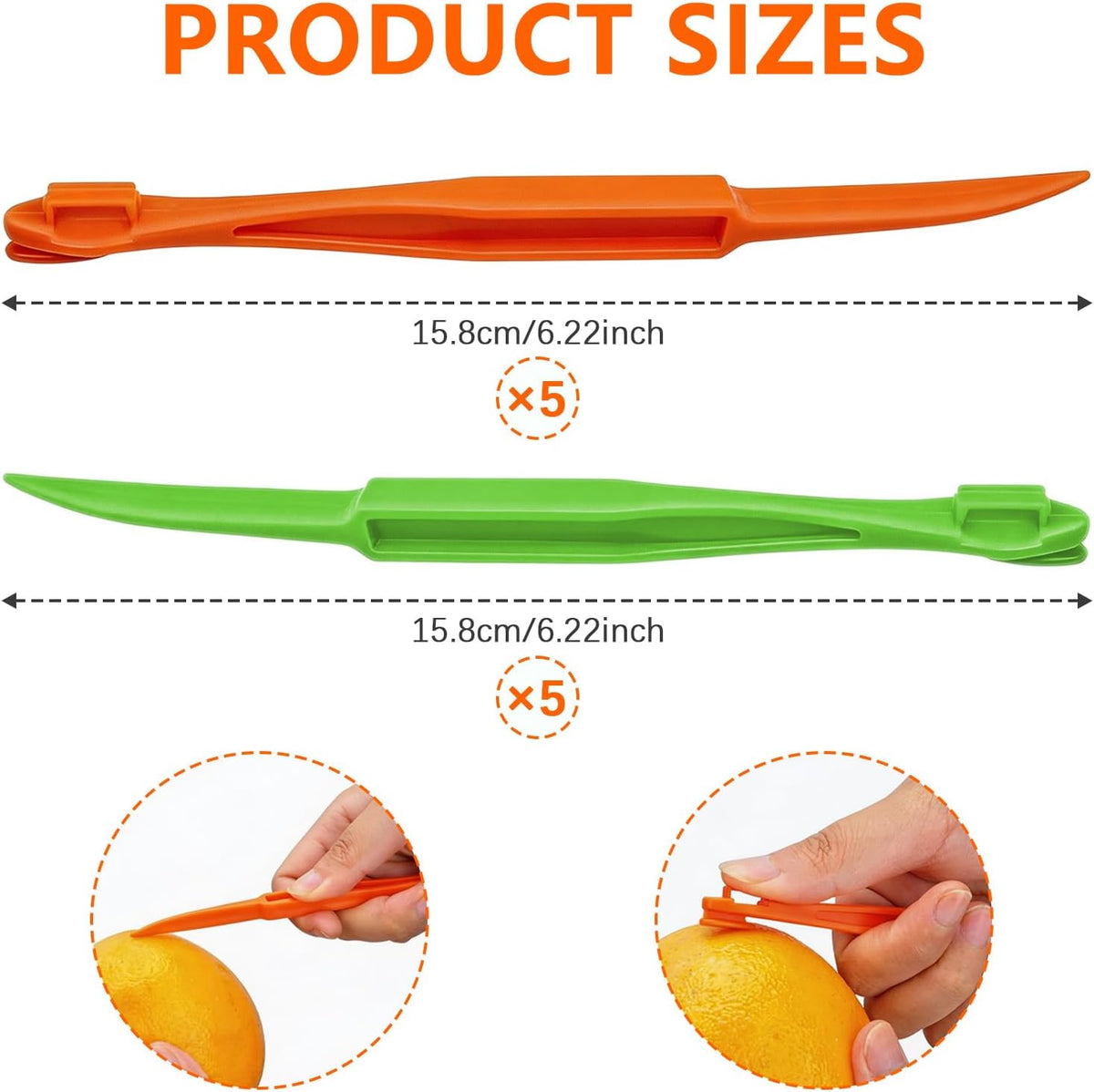 10 Pcs Orange Peeler Tools, Plastic Orange Peeler