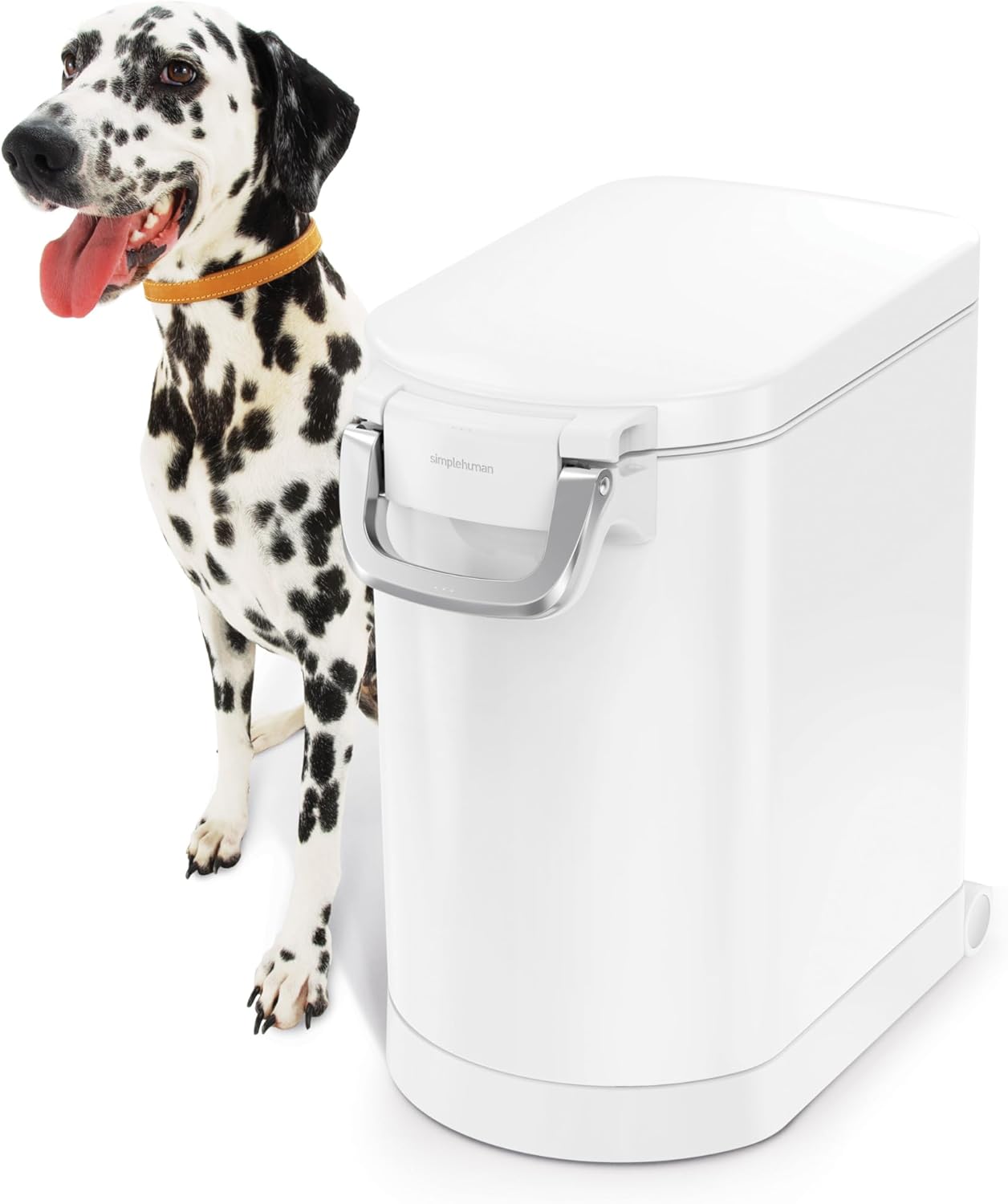 simplehuman 25 Liter, 27 lb / 12.2 kg Medium Pet Food Storage Container for Dog Food, Cat Food, and Bird Feed, Alloy Steel, Matte Black