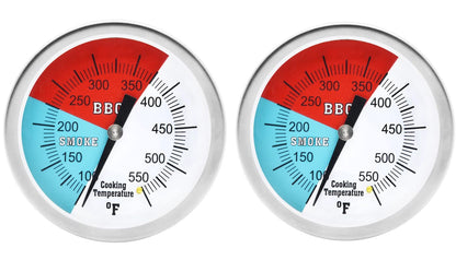GasSaf Lid Thermometer Temperature Gauge Replacement for Nexgrill, Grill master 720-0697, Charmglow 720-0234, Aussie, Brinkman, Members Mark and Other Gas Grill, Oval Stainless Steel Heat Indicator