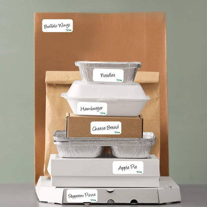 Food Labels Dissolvable by Food Safe - Leaves No Adhesive Residue Dissolves in Water in 30 Seconds Perfect for Reusable Containers - 500 Labels Per Roll