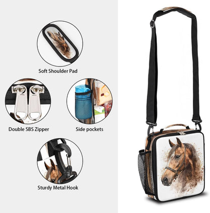 cfpolar Skull Skateboard Lunch Box for Boys Girls, Insulated Lunch Bags for Kids Reusable Mini Cooler Lunch Tote Lunchbox Thermal Meal Tote Kit with Shoulder Strap for Work School Picnic