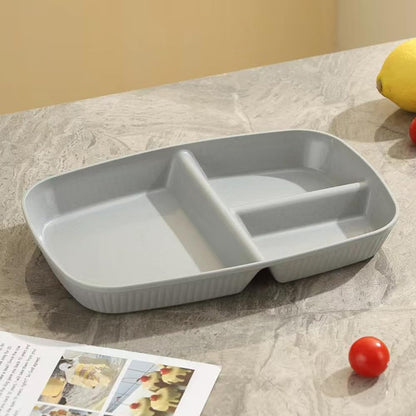 Divided Plates 10.5 Inch for Adults, Portion Control Bariatric Plate, Wheat Straw Plates with 3 Compartments, Unbreakable Reusable Portion Control Plates, BPA Free(4PCS) (INS Series-4PACK)