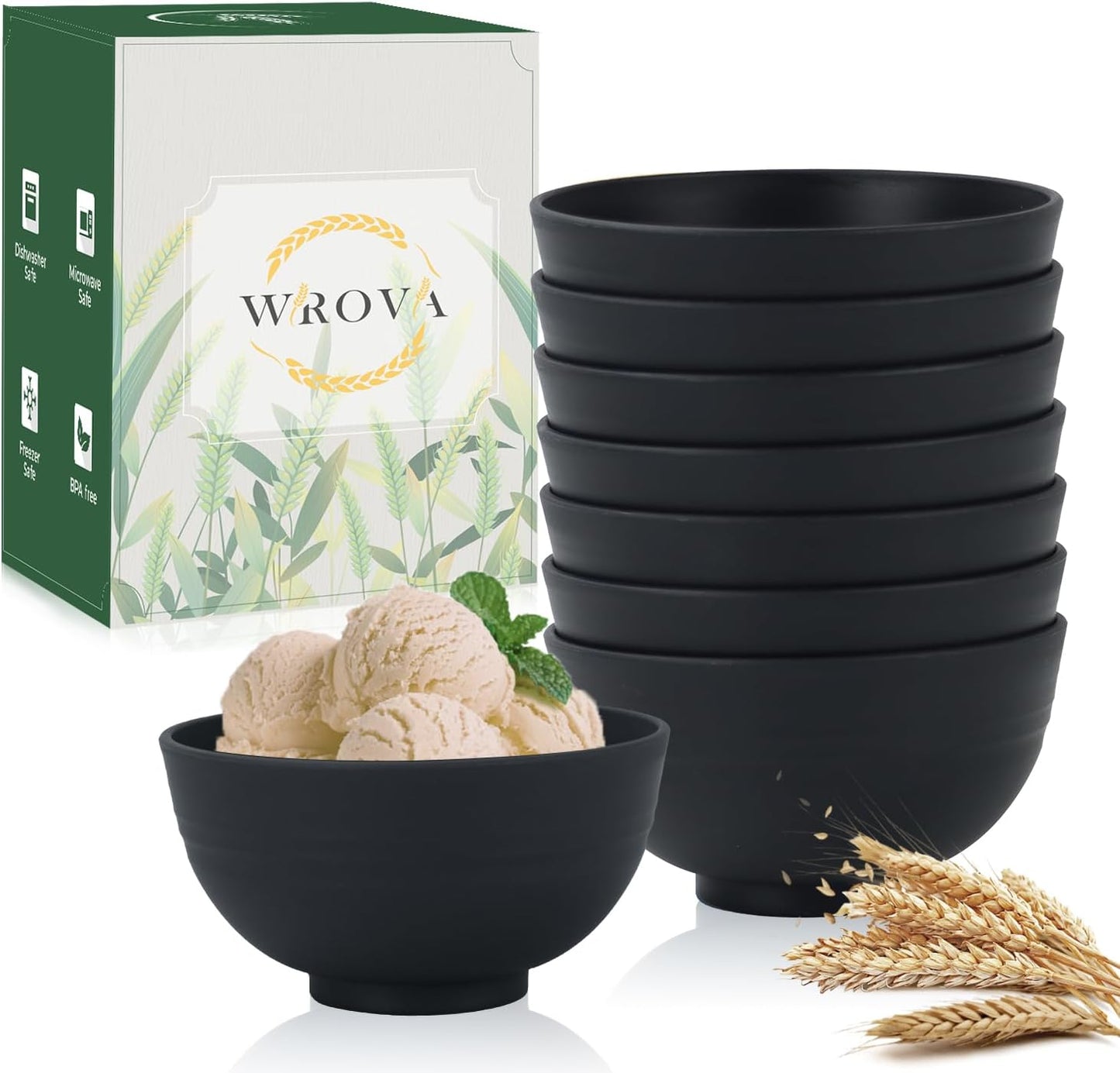 Wheat Straw Bowl Sets,8 PCS Unbreakable Cereal Bowl 26 OZ,Microwave and Dishwasher Safe Bowls,Bowl Sets for Camping and Picnic BPA Free Colorful Salad Bowls for Serving Soup,Oatmeal and Fruit Etc…