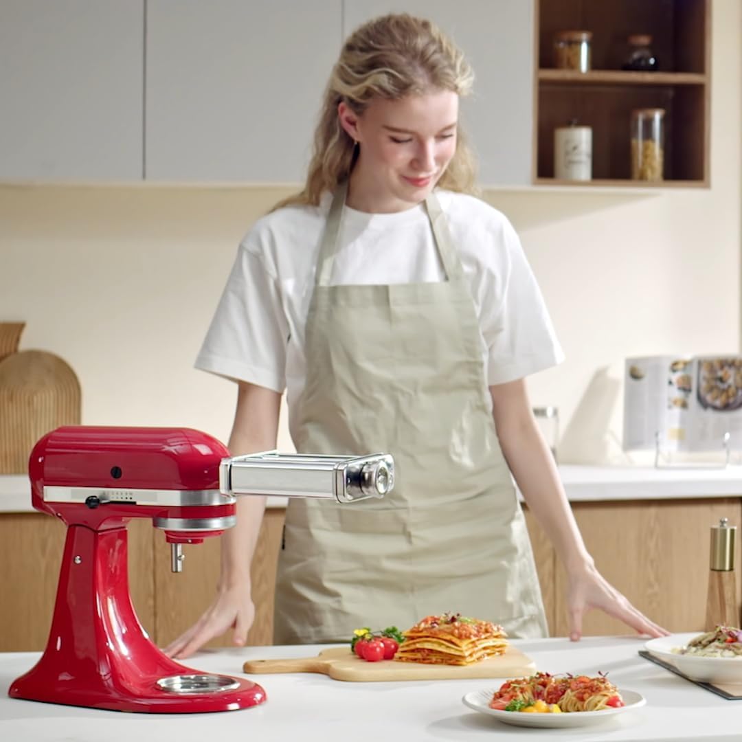 GVODE 3-in-1 Pasta Maker Attachment for KitchenAid Stand Mixers