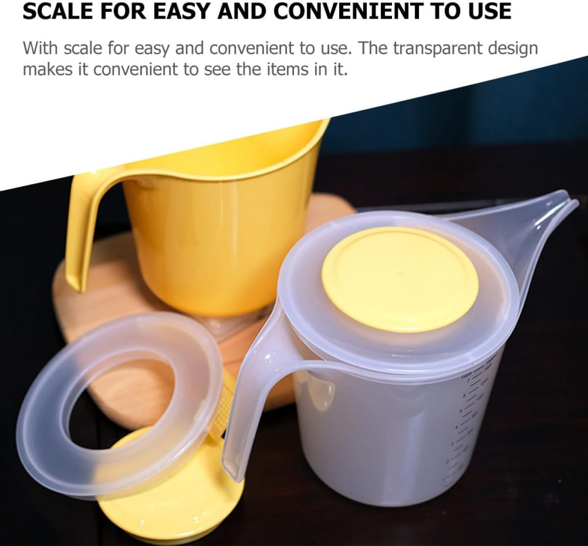 Measuring Cup with Handle and Lid 1.5l Kitchen Baking Mixing Bowl with Scale Splash-proof Multifunctional Egg Beater Cup for Liquid and Batter Measurement