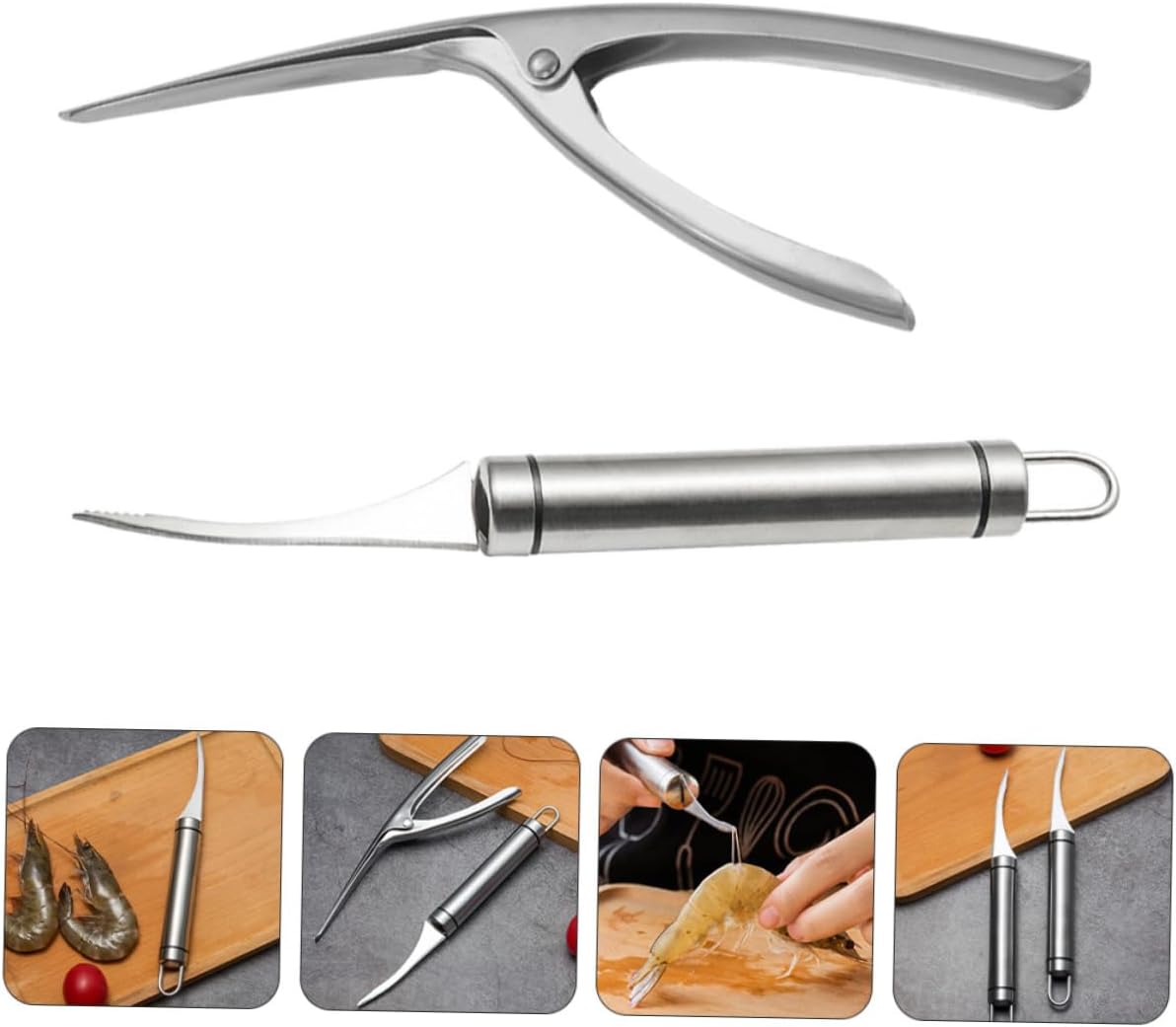 Shrimp Deveiner Tool and Peeler Set Multifunctional Shrimp Deveining Tool