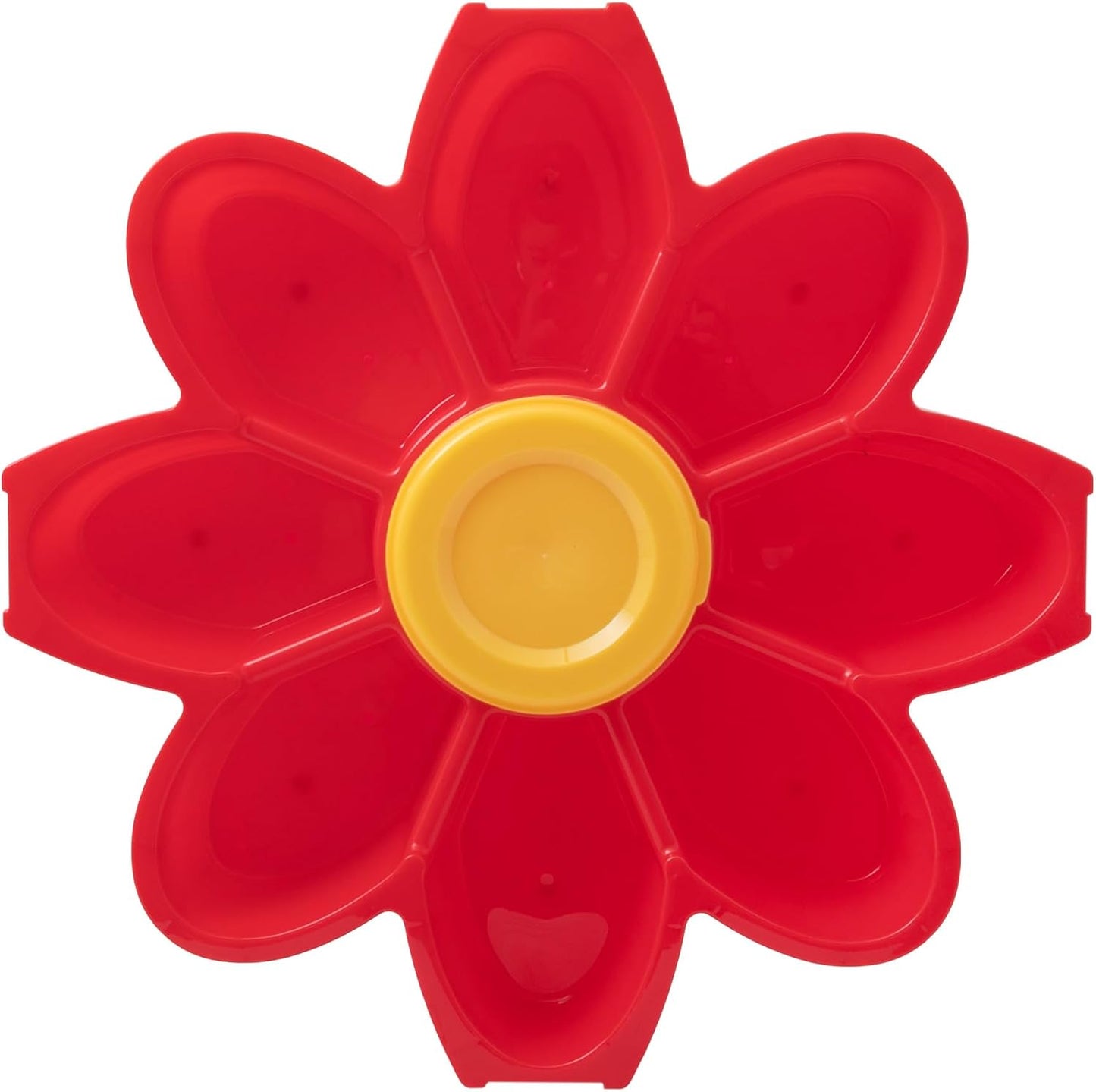 KOLORAE Flower Snack Serving Tray - 9 Compartment Party Platter with Dressing Cup for Chips and Dip, Fruits and Veggies - Game Day & Summer Entertaining Tray