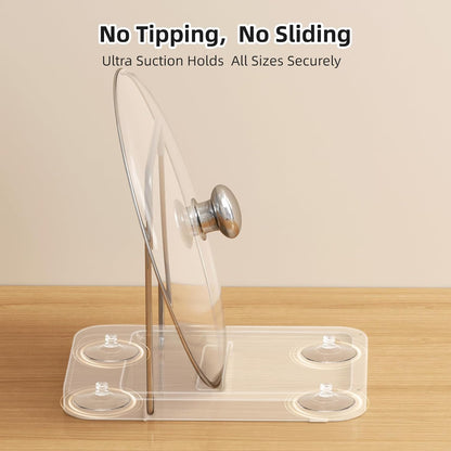 Pot Lid Holder with Wavy Spoon Rest for Kitchen Counter