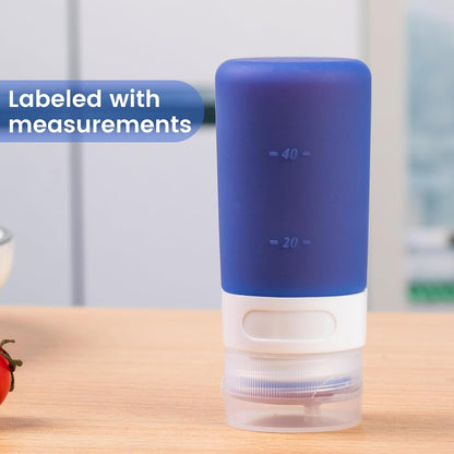 MICEBAY 2 oz Condiment Squeeze Bottles, Leakproof Salad Dressing Container