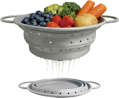 2‑Quart Silicone Collapsible Colander & Kitchen Collapsible Strainer