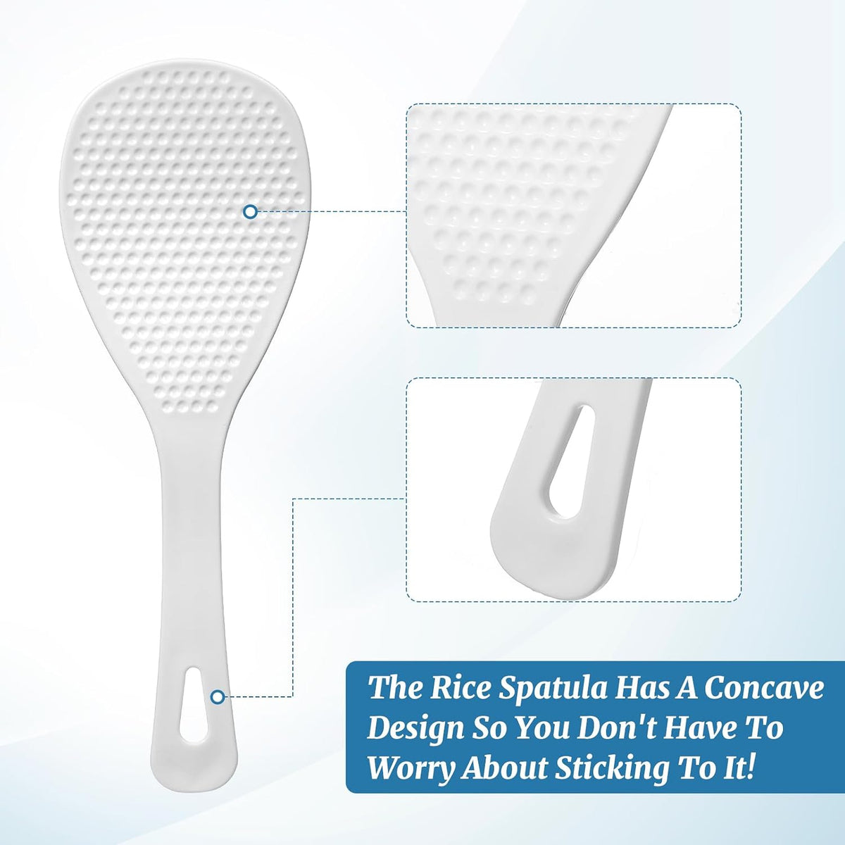 2-Pack Rice Spoon Paddle, 8.3 Inch, Rice Paddle Scooper with Hanging Hole