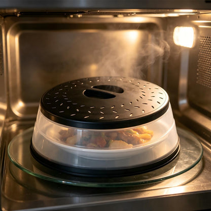 Small Collapsible Microwave Splatter Cover(black, 8 IN)