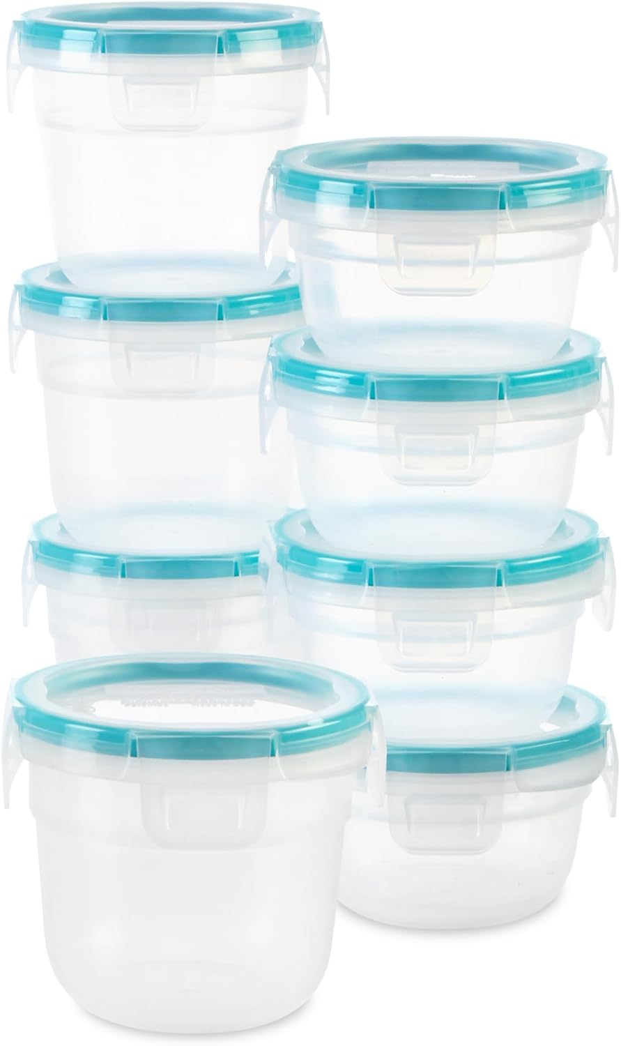 Snapware Plastic Total Solutions (5-Pack, 3 Cup) Food Storage Containers Set, Airtight & Leakproof Plastic Locking BPA-Free Lids Tupperware, Freezer Dishwasher Microwave Safe