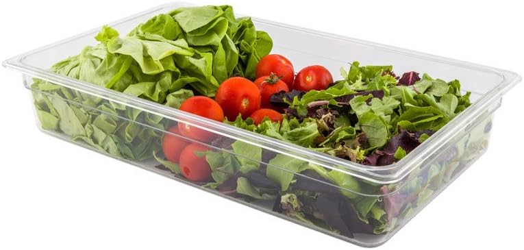 Restaurantware-2.5 Inch Deep Food Pans, 1 1/6 Size Commercial Food Storage Container - Freezable, Break-Resistant, Clear Plastic Cold Pans, Dishwashable, For Kitchens, Restaurants, Or Cafeterias