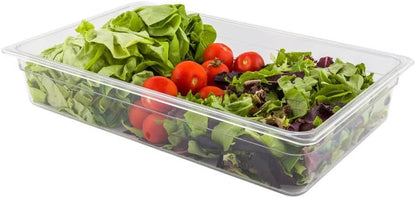 Restaurantware-2.5 Inch Deep Food Pans, 1 1/6 Size Commercial Food Storage Container - Freezable, Break-Resistant, Clear Plastic Cold Pans, Dishwashable, For Kitchens, Restaurants, Or Cafeterias