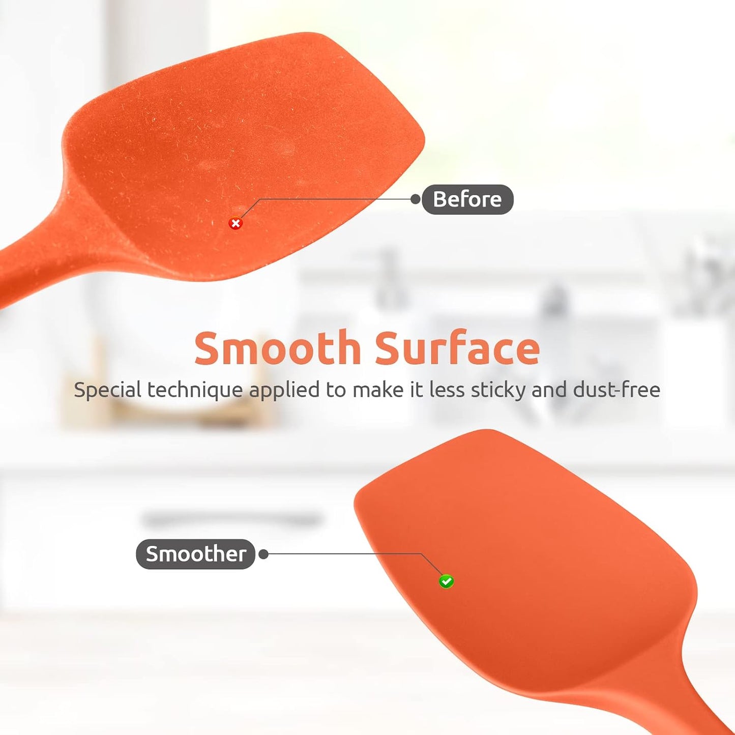 Heat Resistant Silicone Spatula Set: U-Taste 600ºF High Temp Seamless Food Grade Utensil, Flexible Rubber Silicon Kitchen Cooking Mixing Baking Scraper for Nonstick Cookware Set of 4 (Aqua Sky)