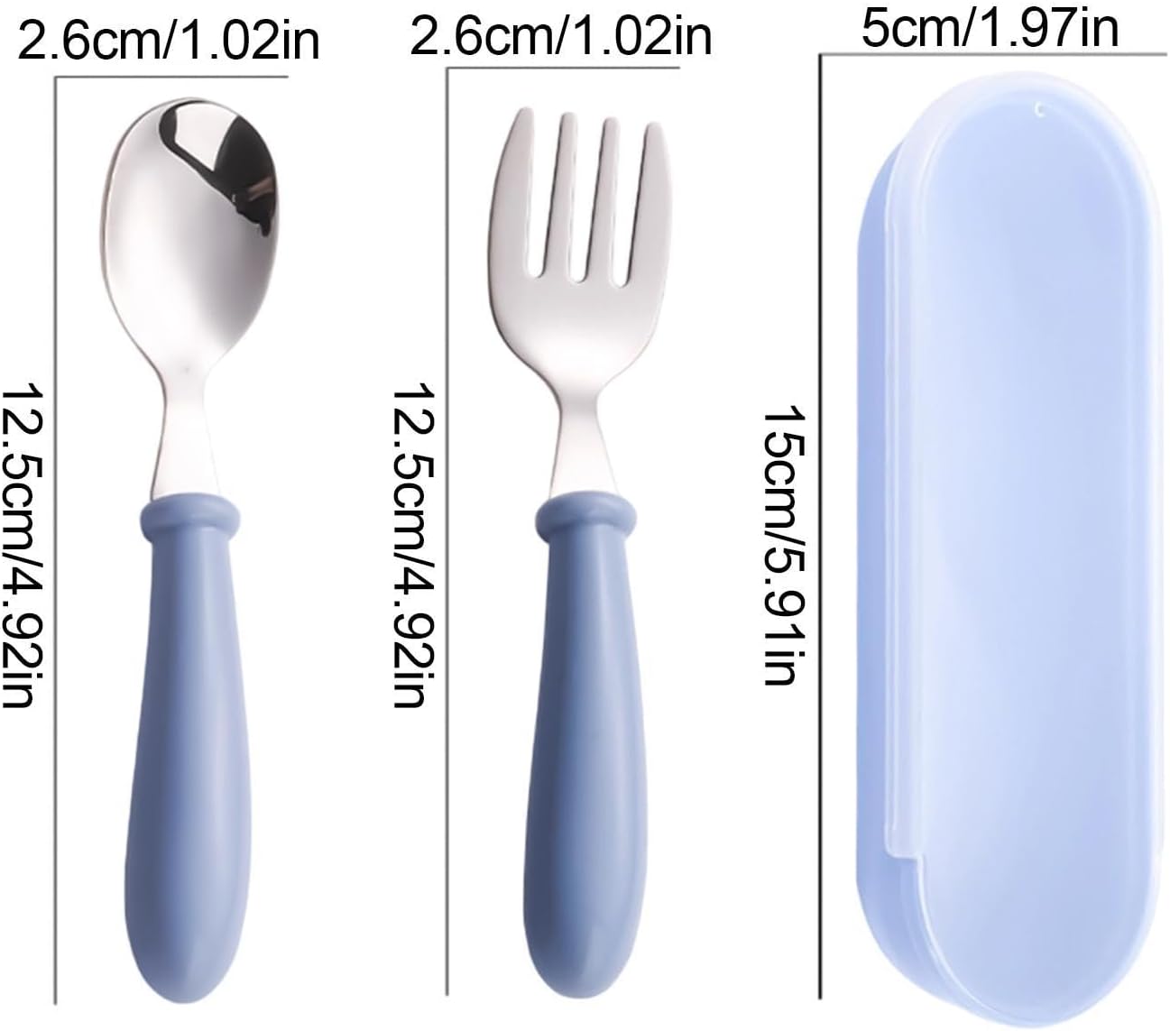 Kids Utensils,Dishwasher Safe Fork Spoon with Case - Stainless Steel Kids Silverware Set,for Home School Lunch Travel Dining Outdoor Eating Feeding Daycare Kitchen Camping Picnic