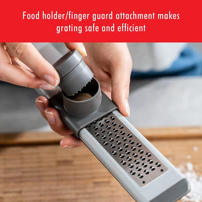 ZWILLING Z-Cut Multifunctional Grater, Mandoline, Faster Grating Technology, Zester, Rasp Grater, Slicer, Finger Guard, Grey
