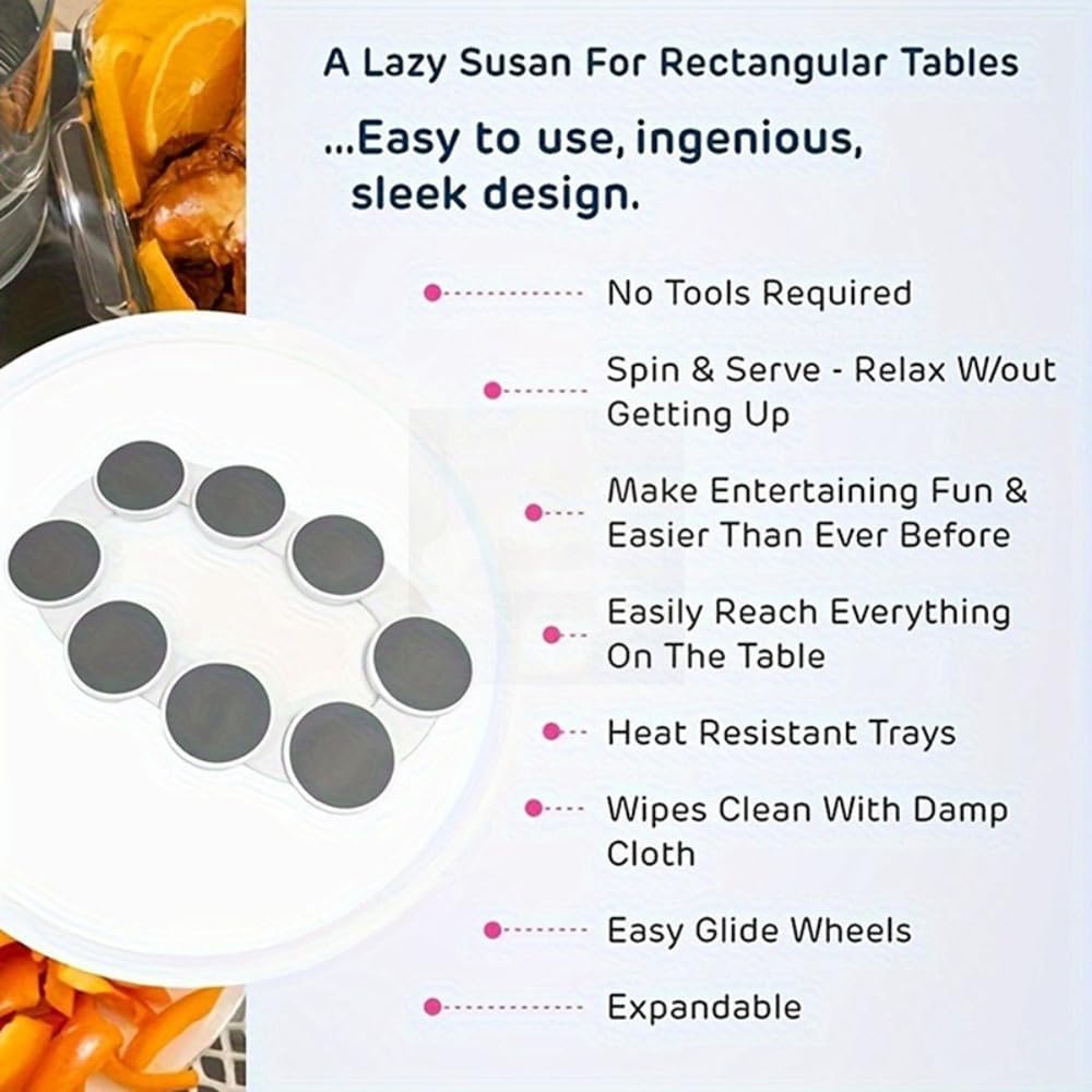LEBHAR Portable Table Meal Rotating Tray (4 Plates)