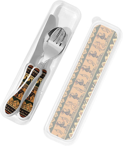 3-Piece Kids Silverware Set With Storage Case, Stainless Steel Reusable Children Safe Knife Spoon Fork Set Candy Children Flatware Set For Kids Lunch Box