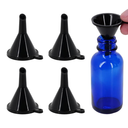 Mini Funnel 4-Pack for Lab Bottles, Sand Art, Perfume, Spice, Powder, Essential Oil, Recreational, Kitchen Food Grade Small Plastic (4colors)