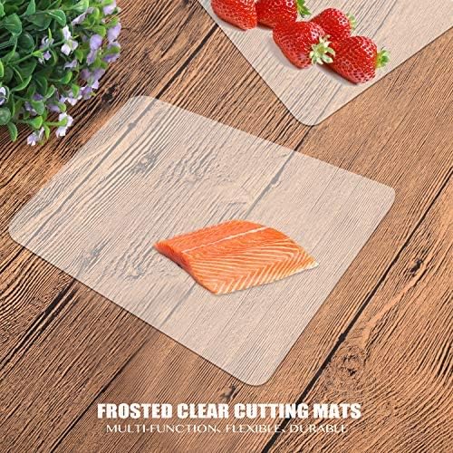 Fotouzy Plastic Cutting Boards for Kitchen, Flexible Cutting Mats Set of 7, BPA-Free, Non-Porous, Dishwasher Safe, 15x12 In, 7 Translucent Colors