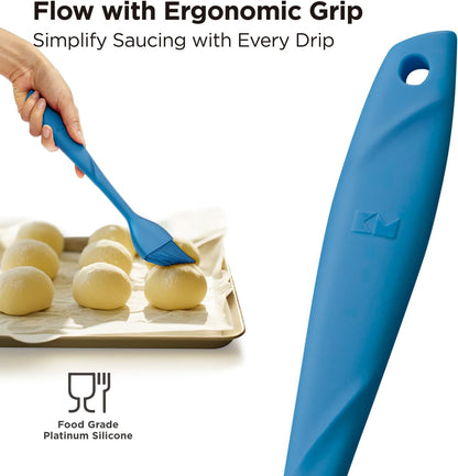 Kitchen Mama WaltzGrip Platinum Silicone Basting Pastry Brush, Yellow