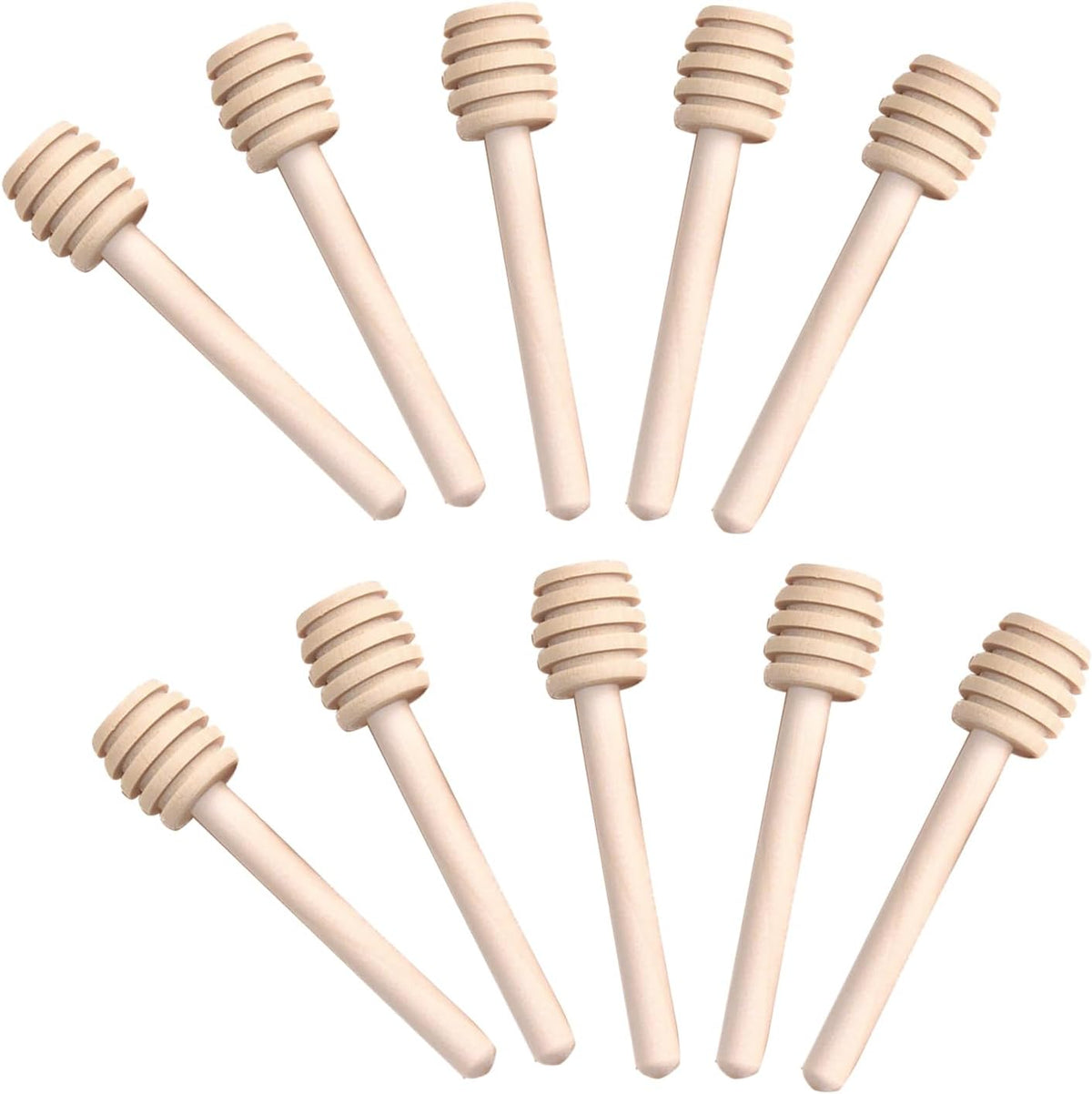 6 inch Wooden Honey Mixing Stirrer Dipper Stick Collecting Dispensing Drizzling Honey Spoon Dipper Jam Portable Wedding Party Gift (100, 6Inch)