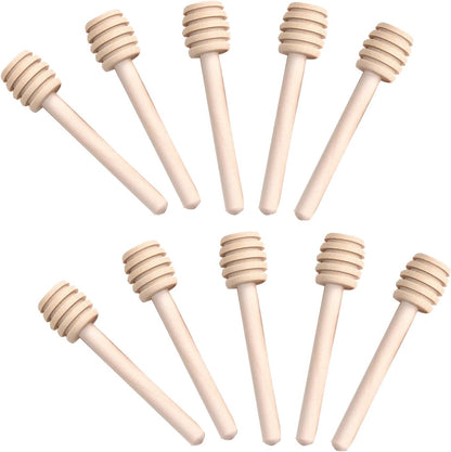 6 inch Wooden Honey Mixing Stirrer Dipper Stick Collecting Dispensing Drizzling Honey Spoon Dipper Jam Portable Wedding Party Gift (100, 6Inch)