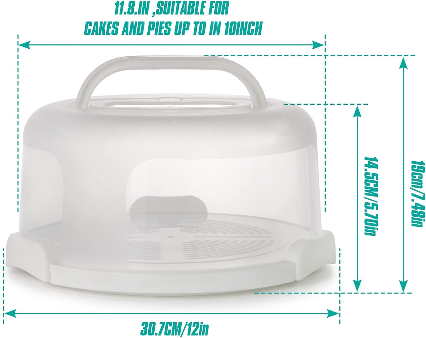 Zoofen Plastic Cake Carrier with Handle 10in Cake Holder Cake Stand with Lid Pink Cake Container for 10in Cake Round Cake Carrier for Transport