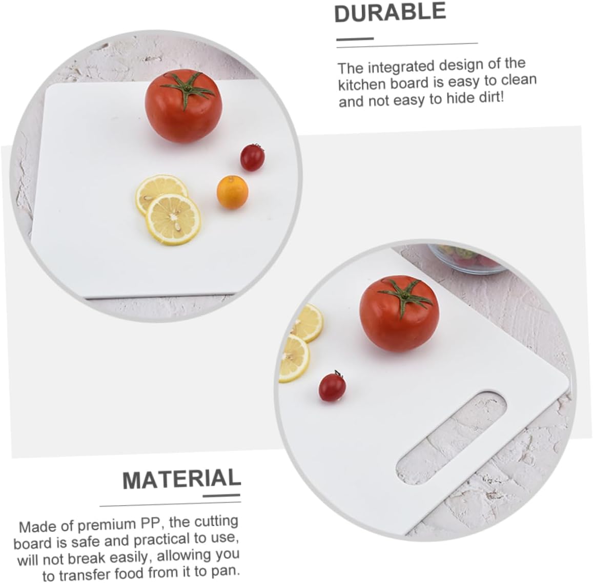 Healifty Plastic Cutting Board Mat Non Slip Chopping Board for Kitchen Easy to Clean for Fruits Meat Vegetables and Fish Food Design for Home Restaurant and Hotel Use