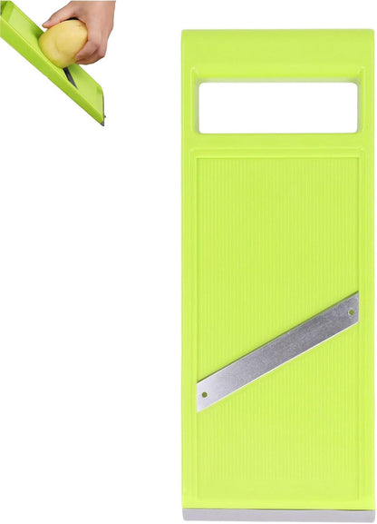 Handheld Mandoline Food Slicer, Stainless Steel Potato Chip Slicer Maker, Manual Vegetable Chopper Portable Vegetable Chip Maker Food Chopper with Hanging Hole for Kitchen Cooking
