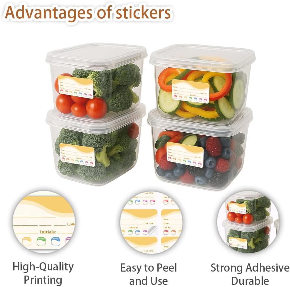 320 Pcs Date Label Stickers, Fresh Color Scheme Sticker Removable Food Labels Self-Adhesive Practical Stickers for Bottle Refrigerator Container